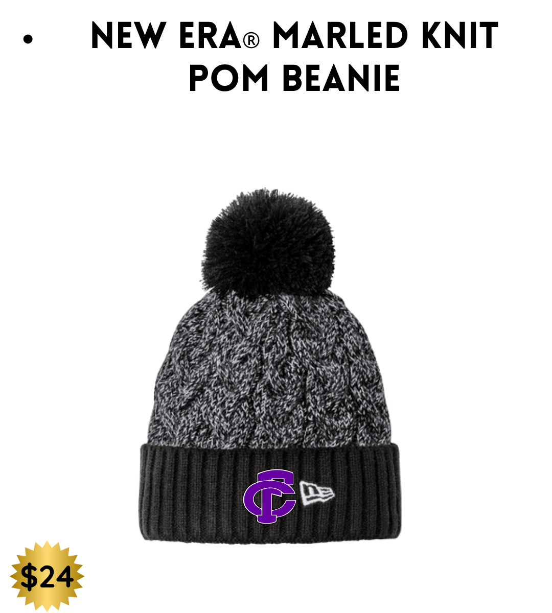 FCP New Pom Era Beanie - Grey and Black