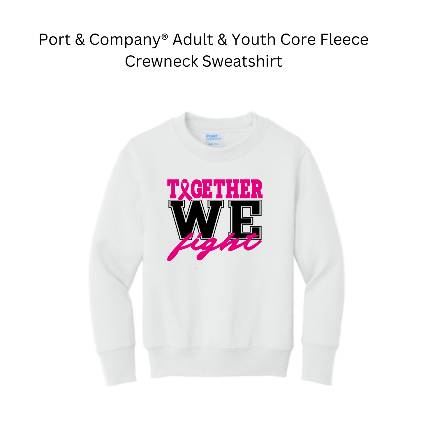 PO Core Fleece Crewneck Sweatshirt YOUTH & ADULT - White