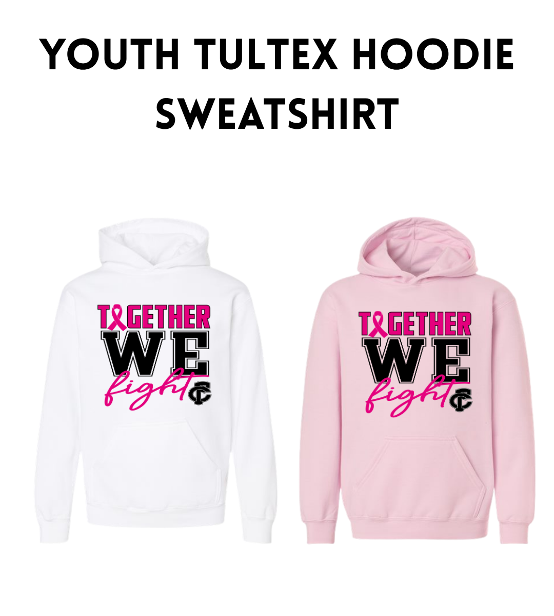 FCP Tultex Unisex Fleece Hoodie PINK OUT Sweatshirt YOUTH