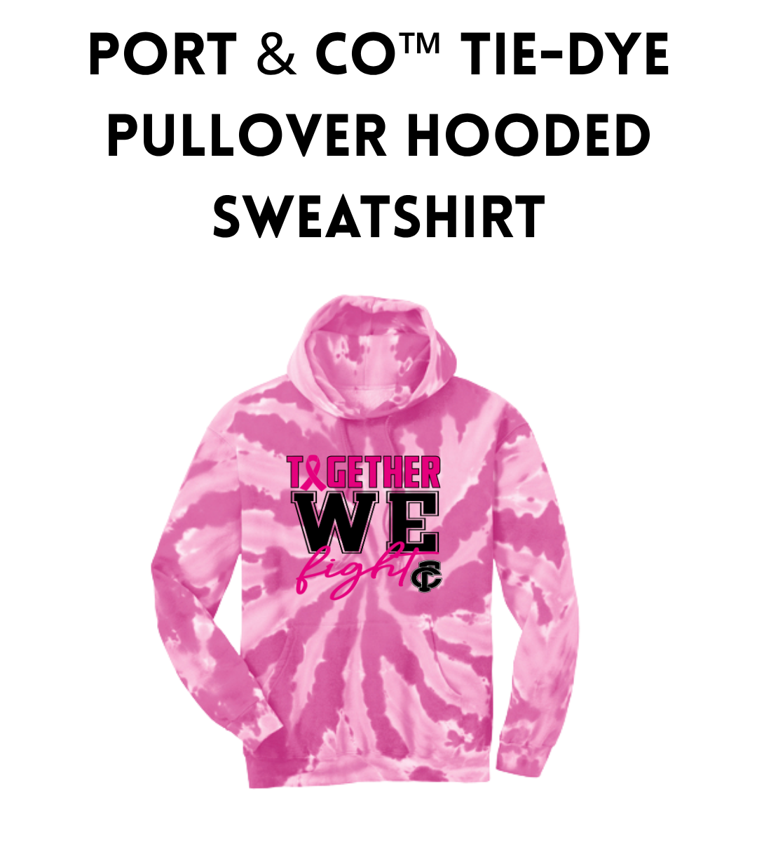 FCP Port & Co™ Core Fleece Pullover PINK OUT Hooded Sweatshirt YOUTH - ADULT