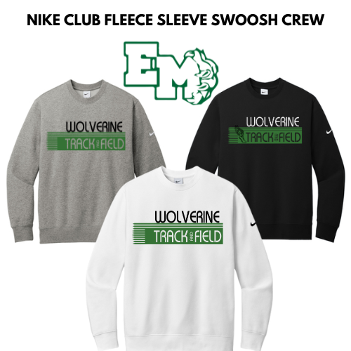 EMTF Nike Club Fleece Sleeve Swoosh Pullover Crewneck