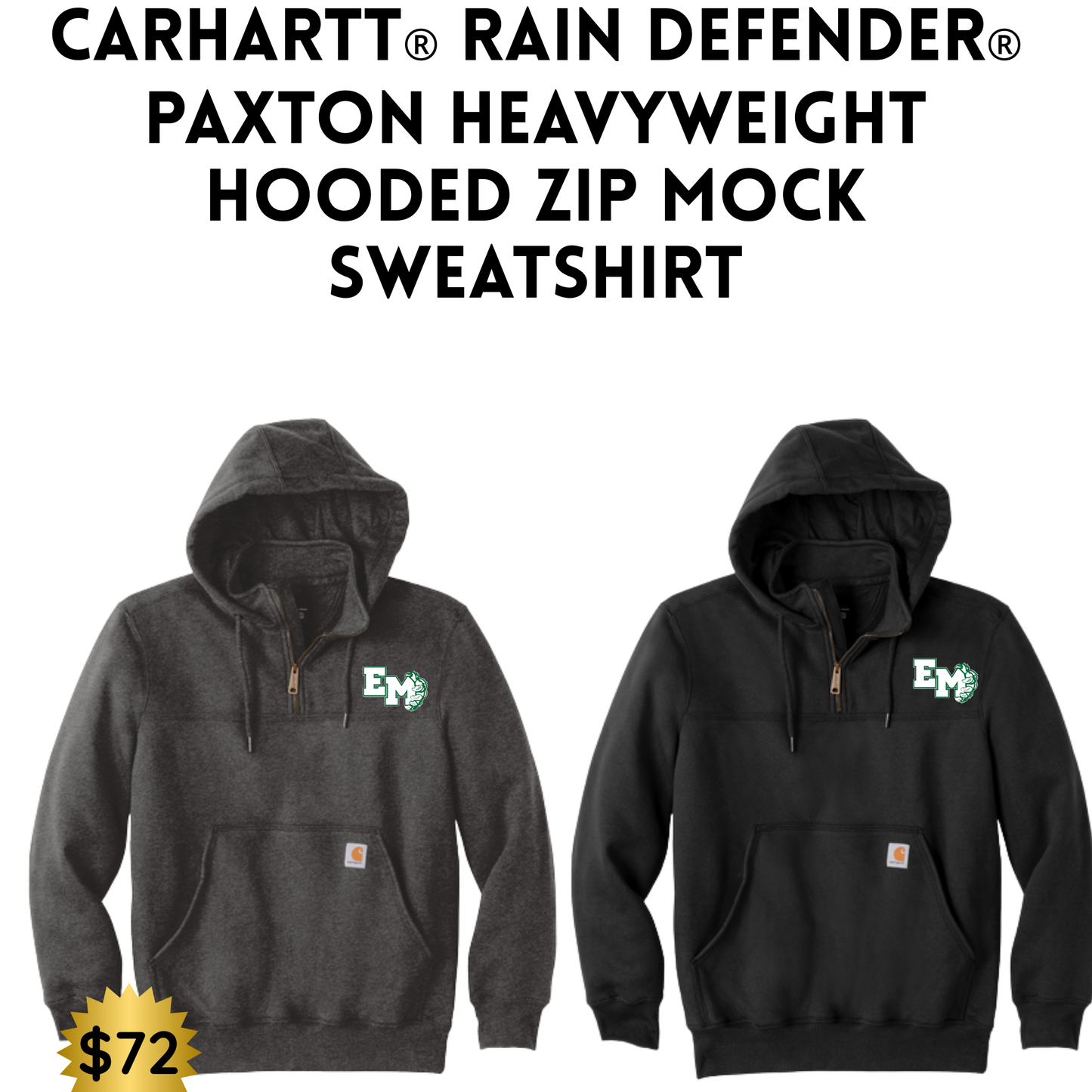 EMAYS25 Carhartt® Rain Defender® Paxton Heavyweight Hooded Zip Mock Sweatshirt