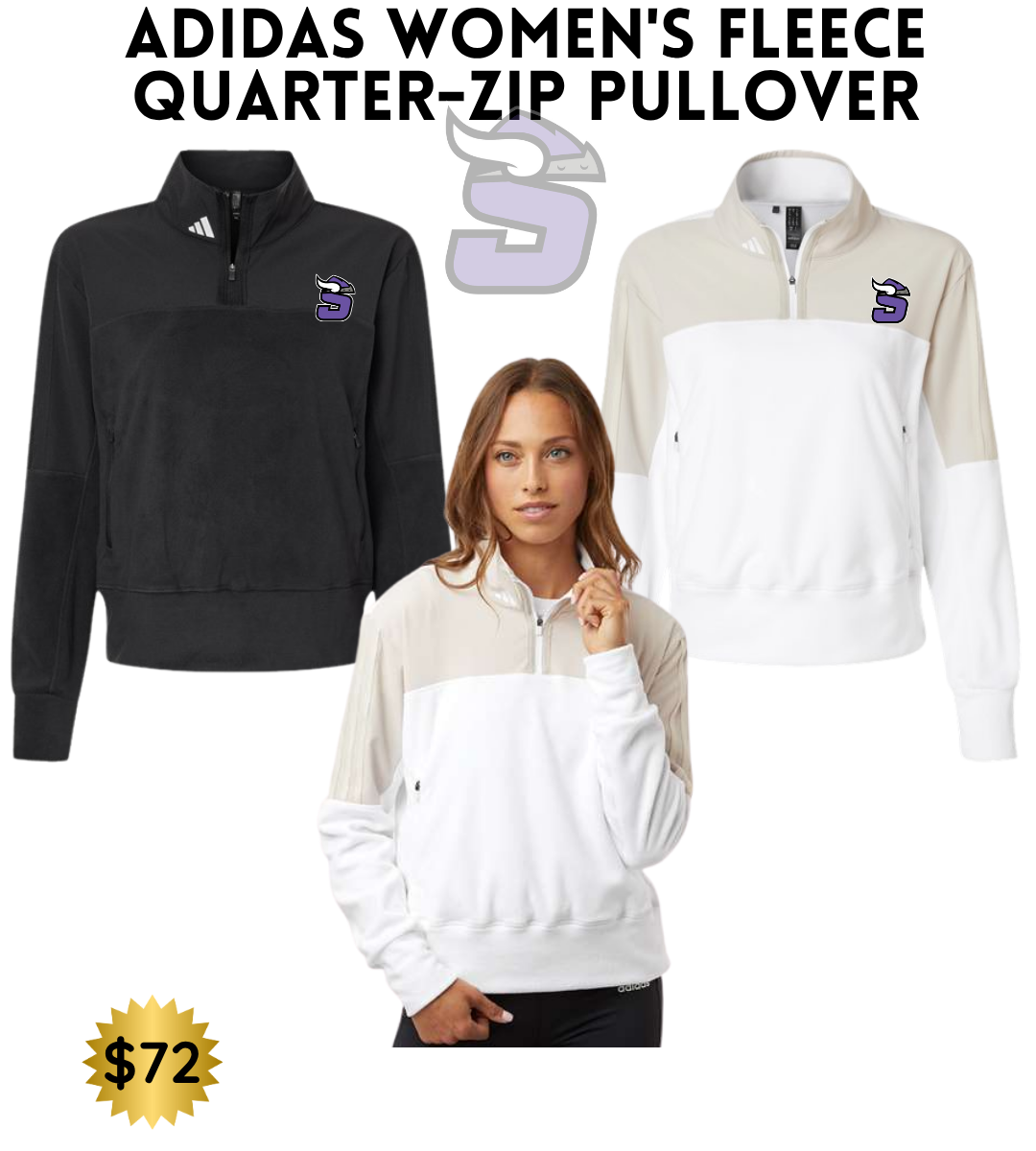 STBB2526 Adidas Women's Fleece Quarter-Zip Pullover