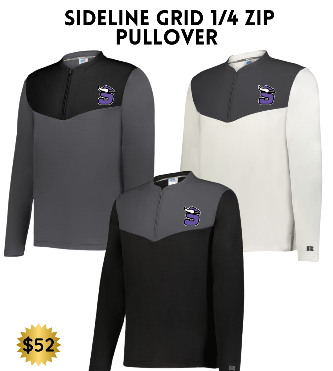 SB25 SIDELINE GRID 1/4 ZIP PULLOVER