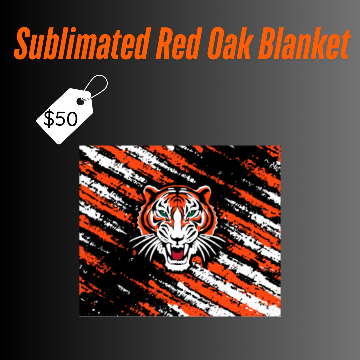 ROSOC25 Sublimated Red Oak Tigers Blanket