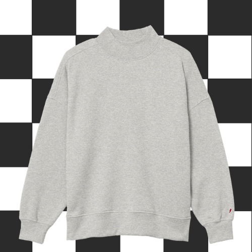 League 91 Mock Crewneck - Steel Grey