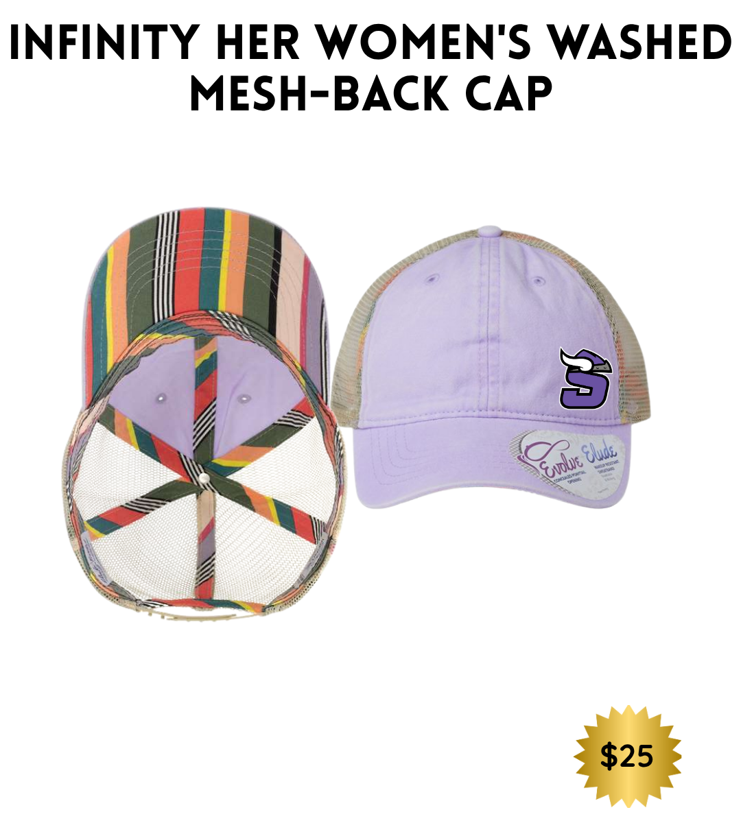 SB25 Women's Washed Mesh-Back Cap