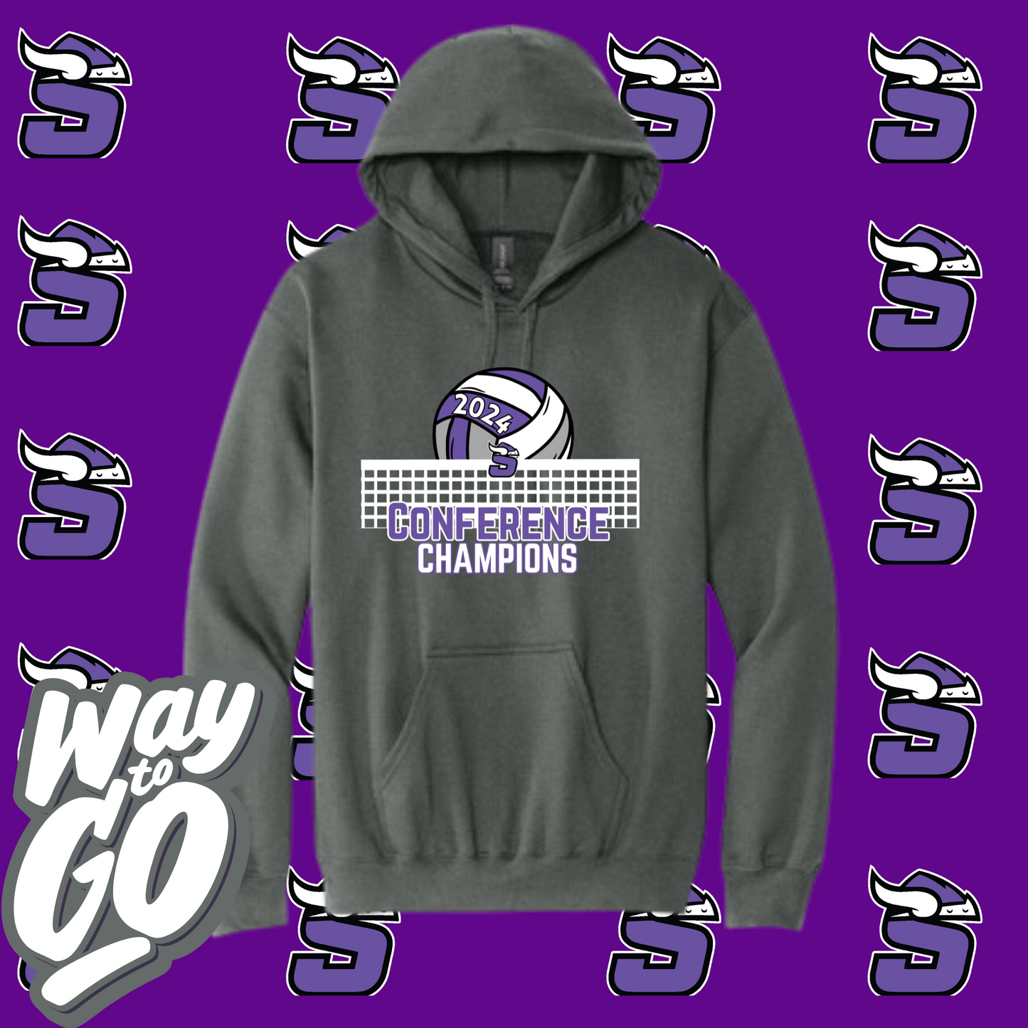 SCCC Stanton Volleyball Corner Conference Champions Softstyle Hoodie - YOUTH -ADULT
