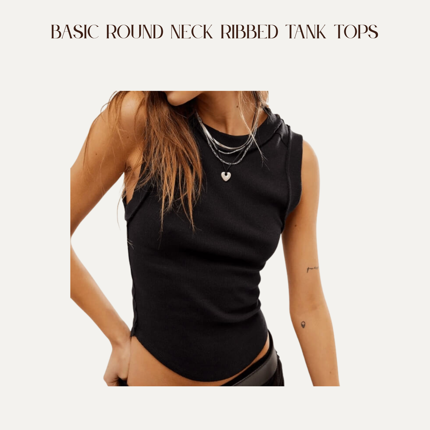 VBB Basic Round Neck Ribbed Tank Tops