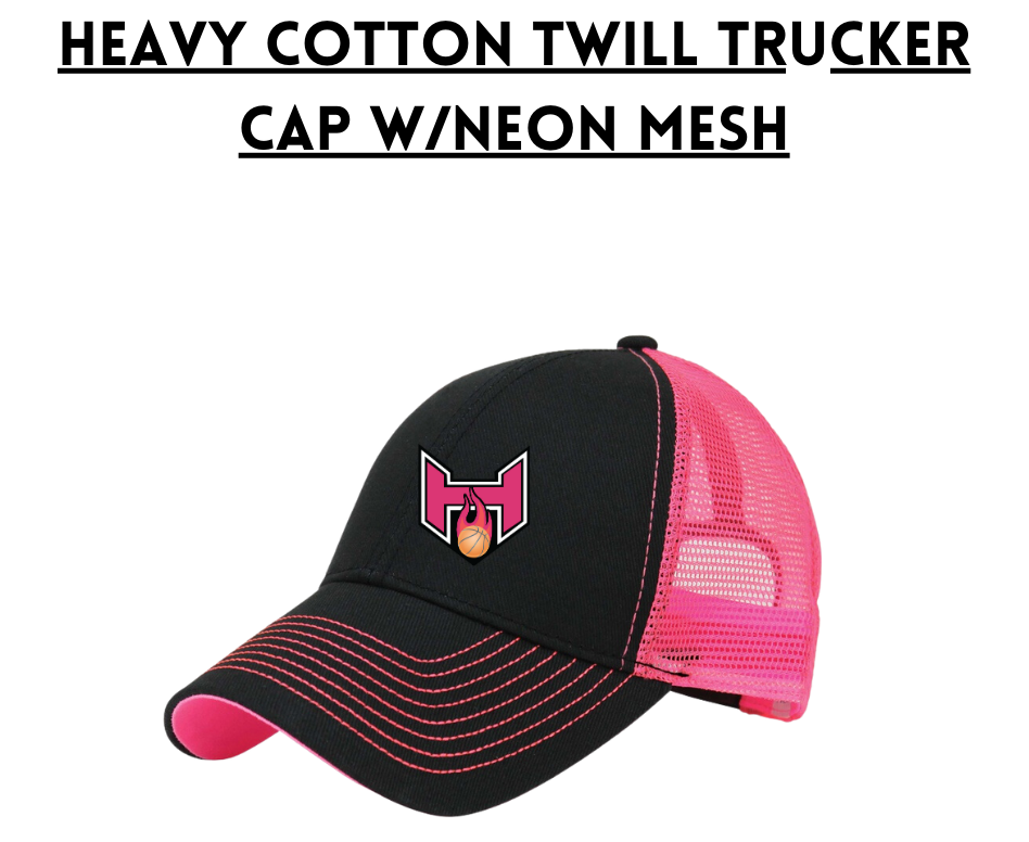 SWIHB - Heavy Cotton Twill Trucker Hat with Neon Mesh