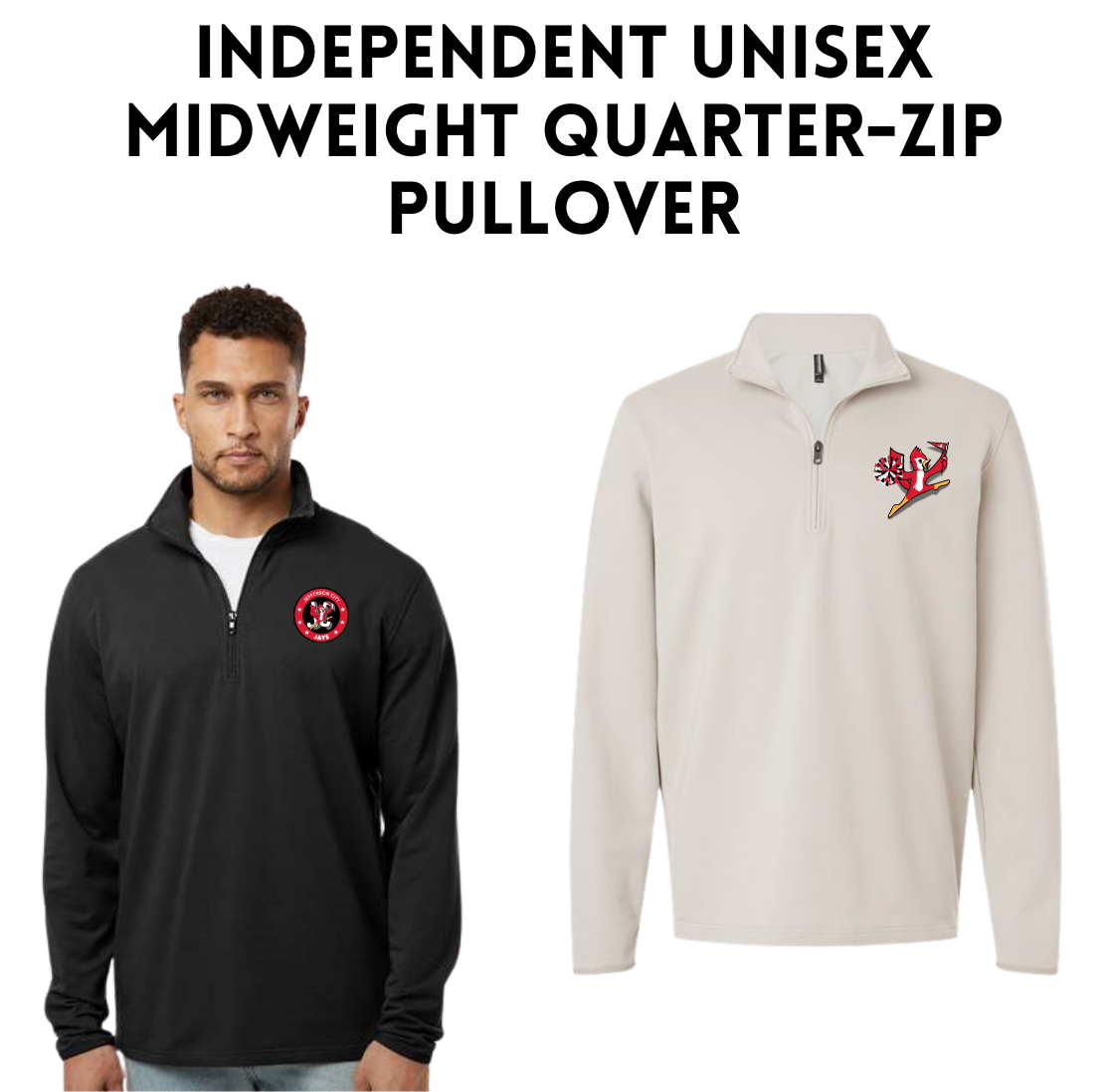 JCDT25 Independent Unisex Midweight Quarter-Zip Pullover