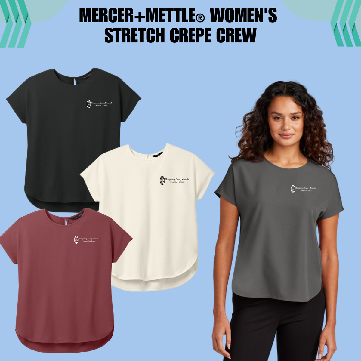 MCMH MM2015 Mercer+Mettle® Women's Stretch Crepe Crew