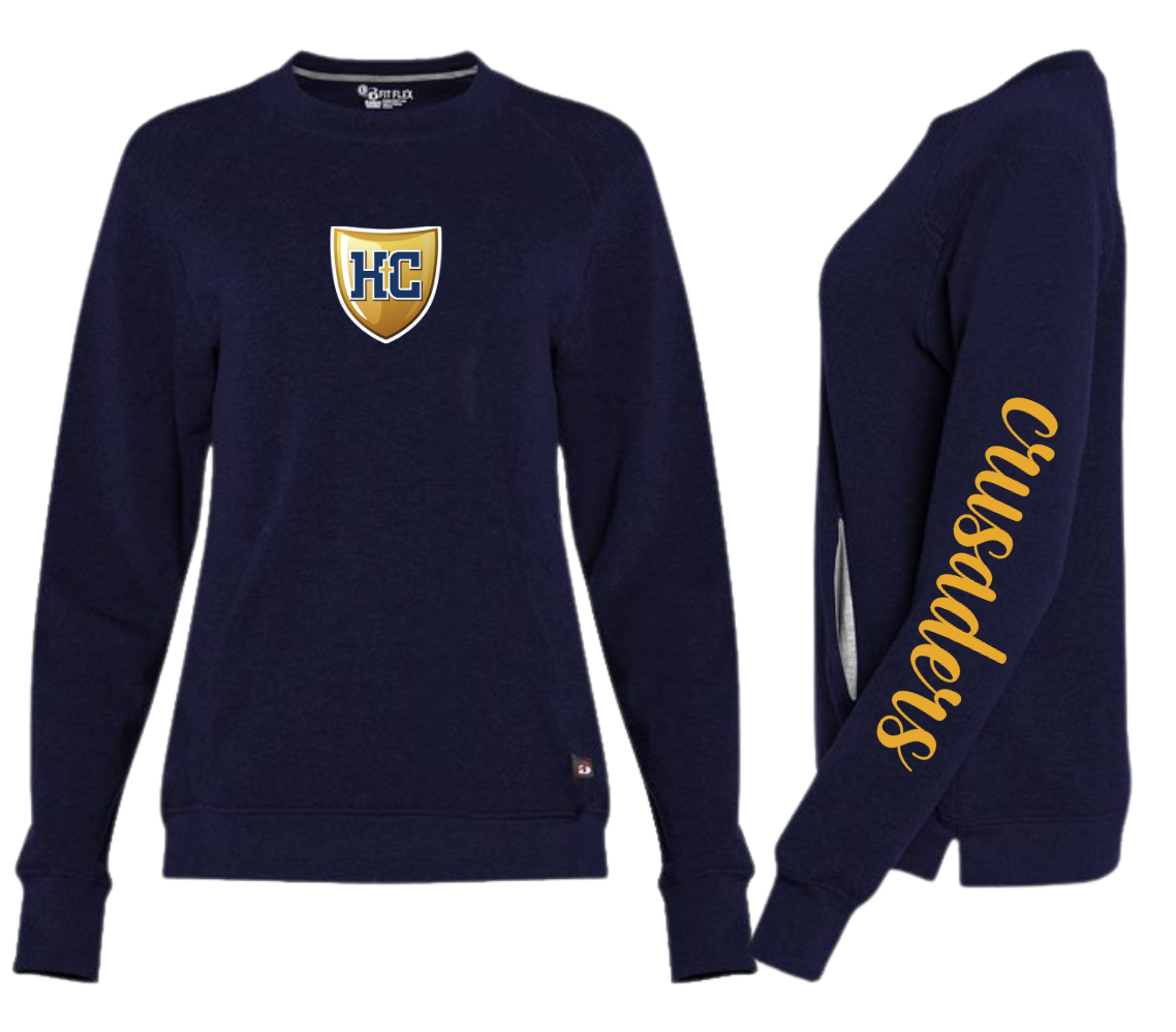 SPMOM Badger Crewneck Team Sweatshirt with Pouch Pocket