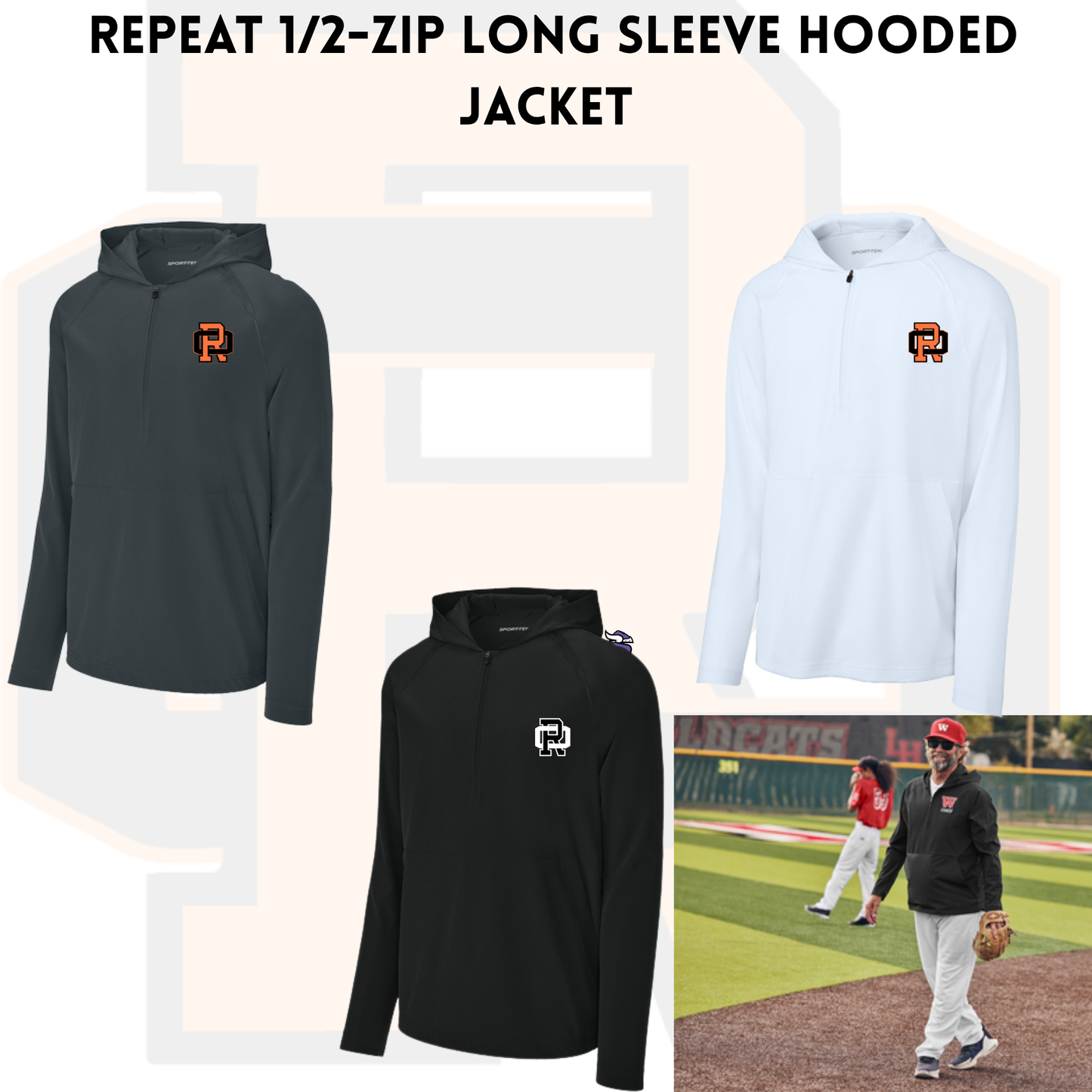ROSB26 JST488 Repeat 1/2-Zip Long Sleeve Jacket