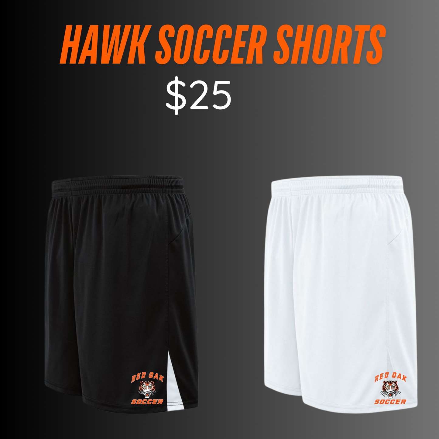 ROSOC25 Hawk Soccer Shorts Youth/Ladies/Men's