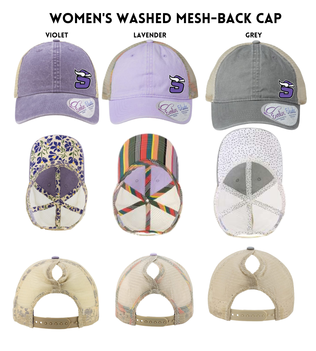 SSB25 Women's Washed Mesh-Back Cap