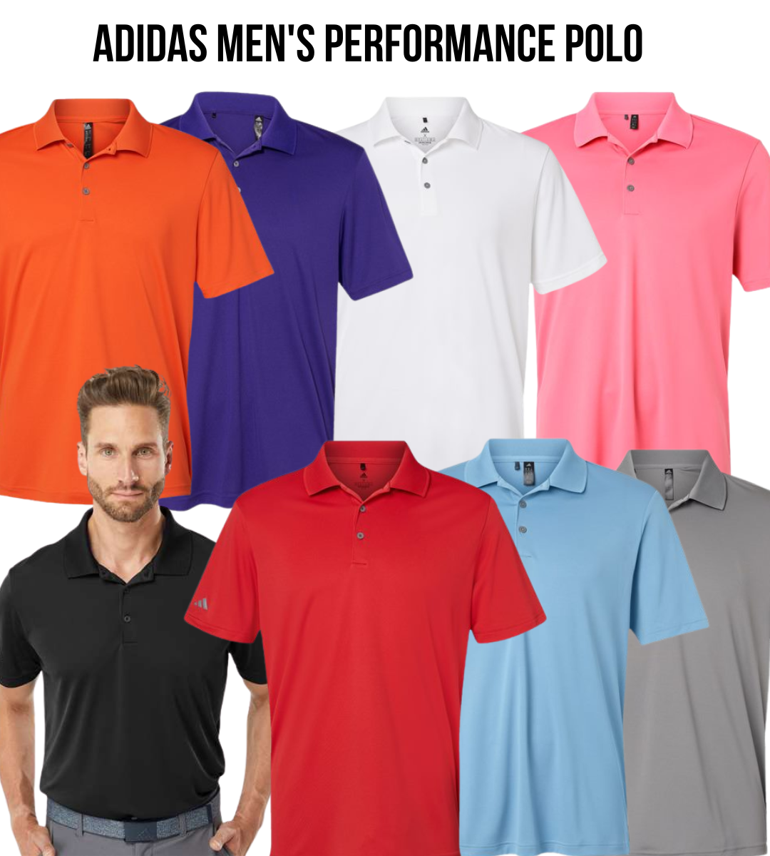 VB Adidas Men's Performance Polo with Embroidery