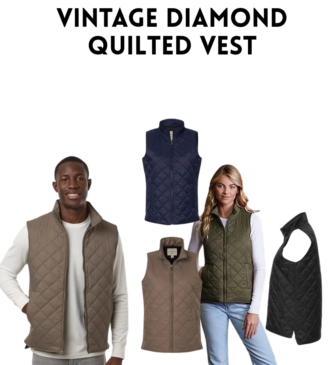 VB 09452 Vintage Diamond Quilted Vest