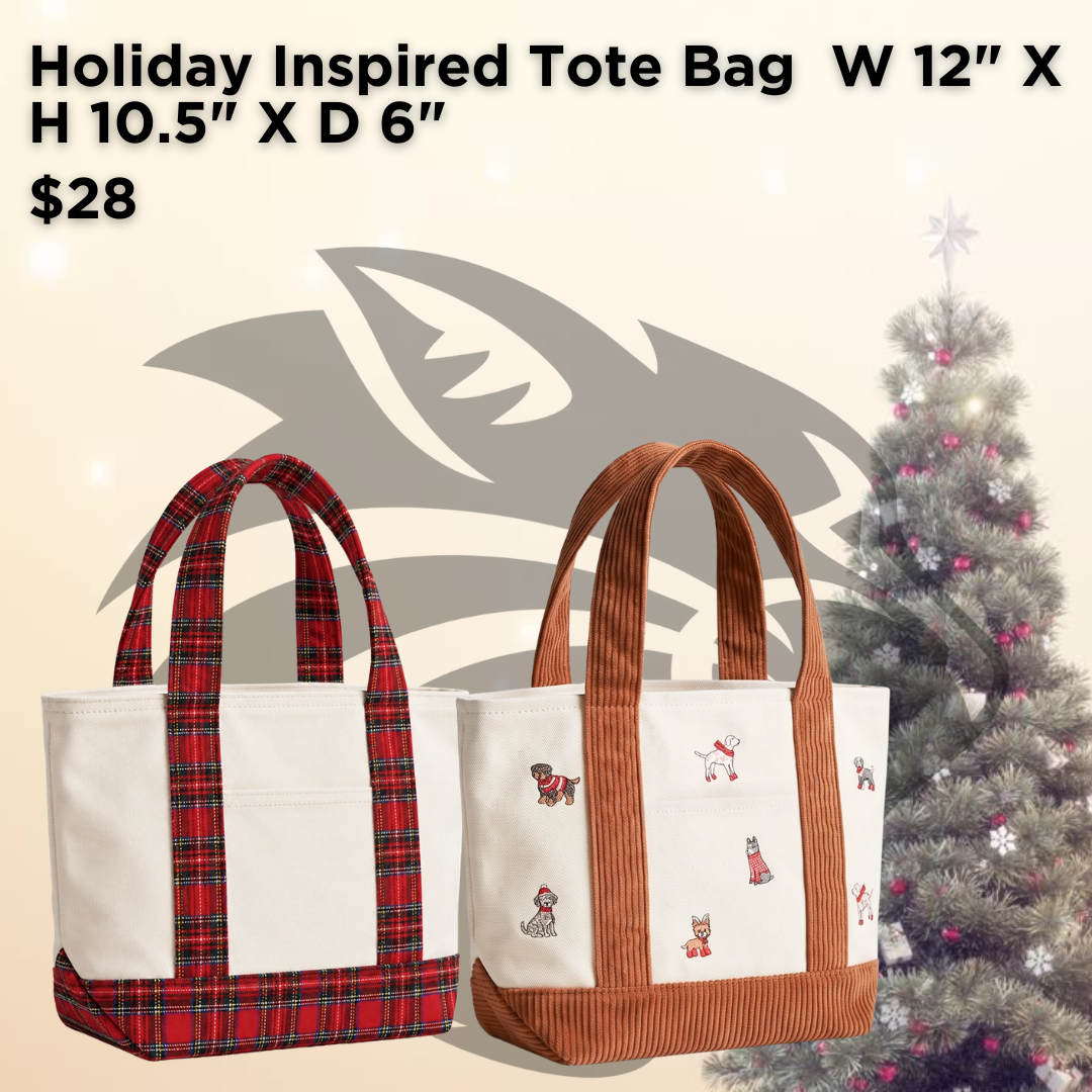 EMF Holiday Inspired Tote Bag W 12" X H 10.5" X D 6"