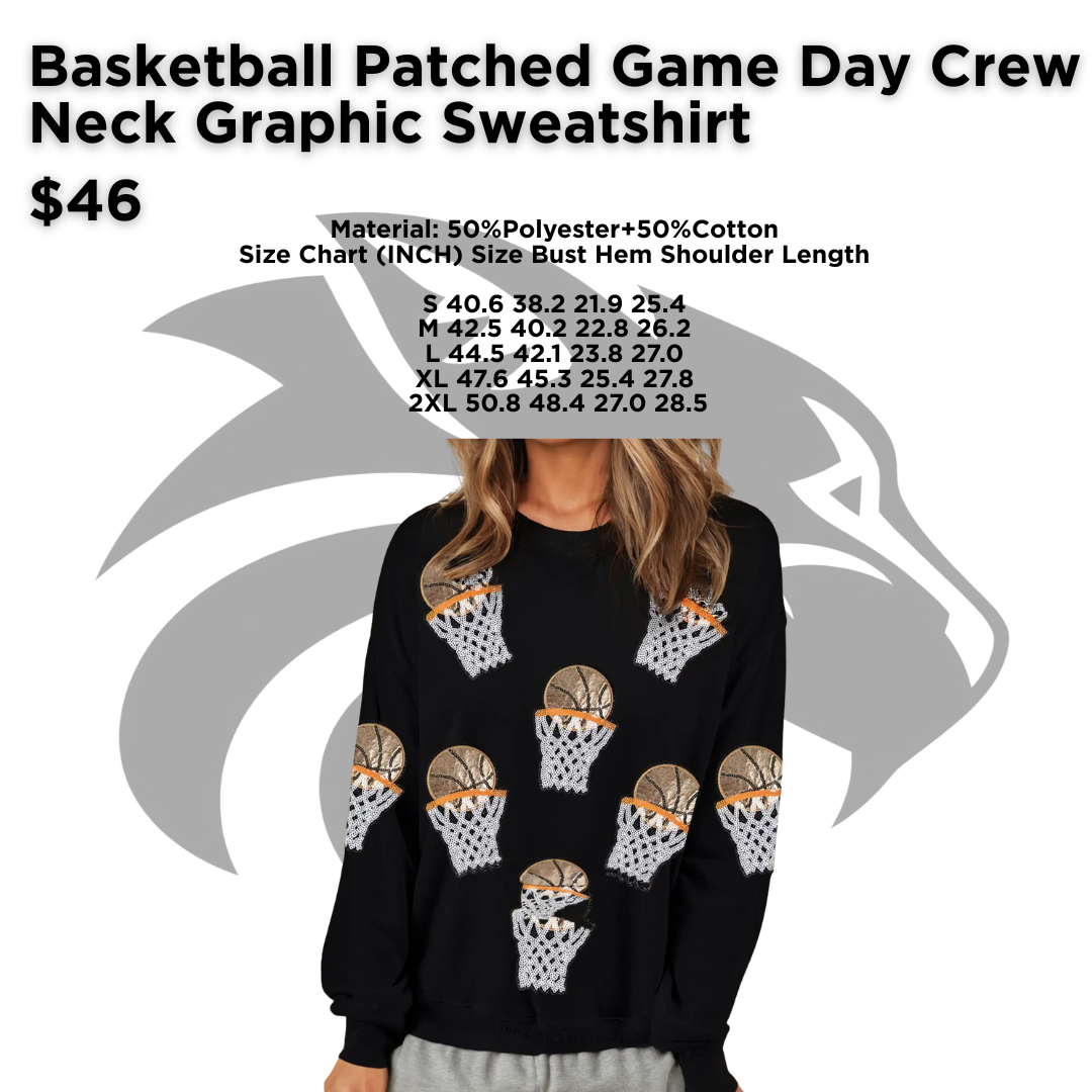 EMF Basketball Patched Game Day Crew Neck Graphic Sweatshirt