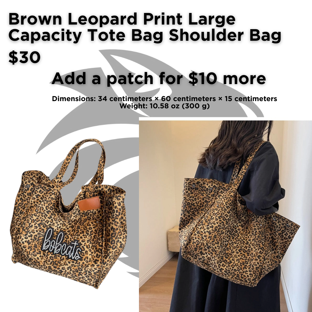EMF Brown Leopard Print Large Capacity Tote Bag Shoulder Bag