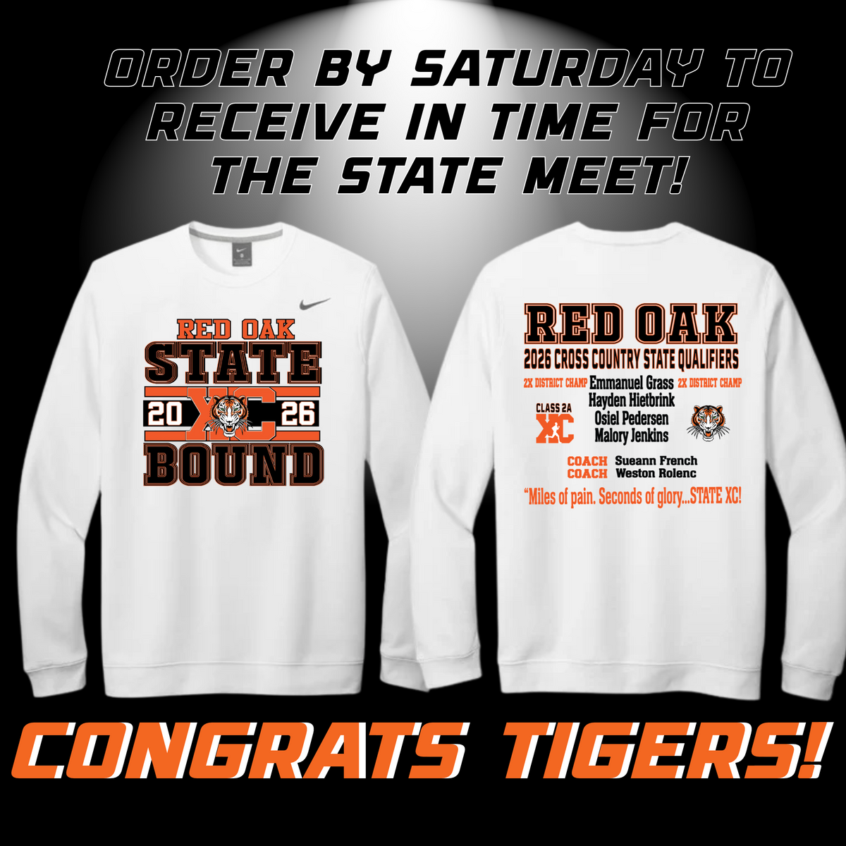 Red Oak Tigers STATE Cross Country 2026!