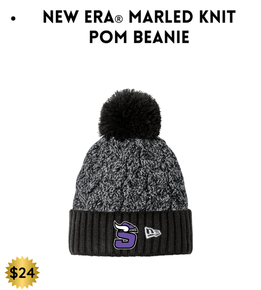 SB25 New Pom Era Beanie - Grey and Black