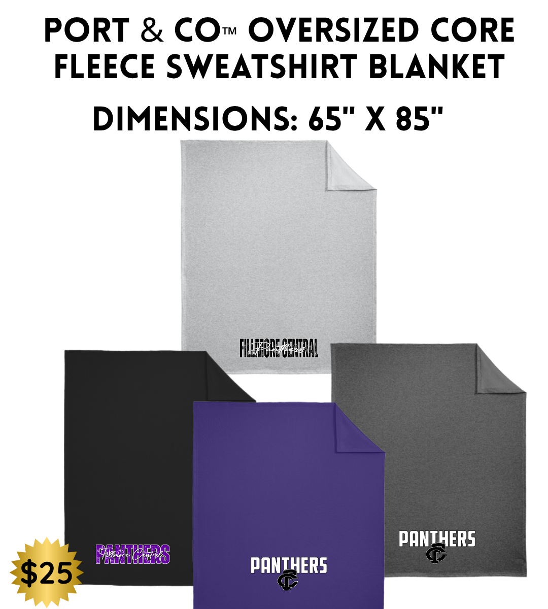 FCP Port & Co™ Oversized Core Fleece Sweatshirt Blanket