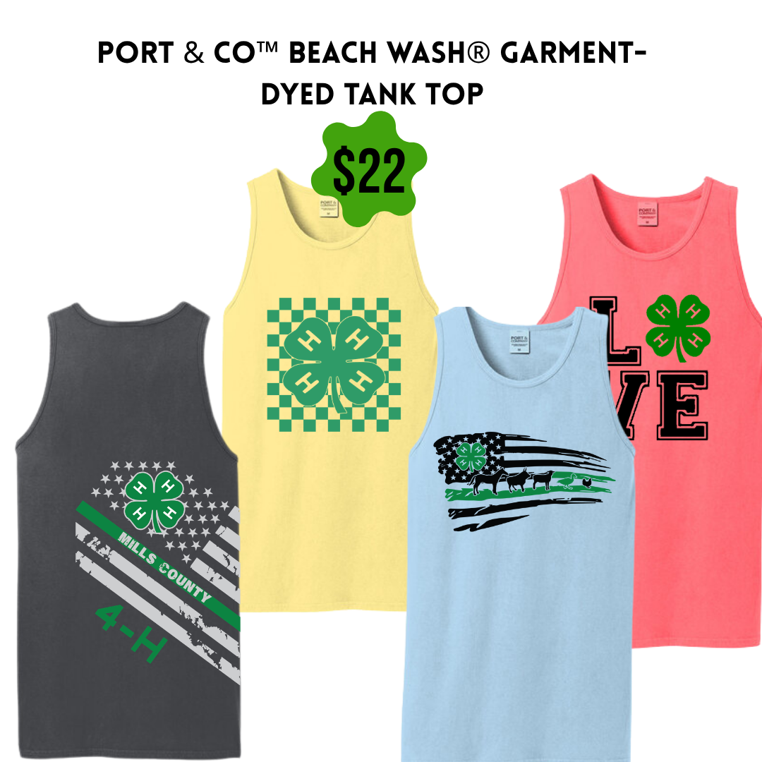 MC4H PC099TT Port & Co™ Beach Wash® Garment-Dyed Tank Top