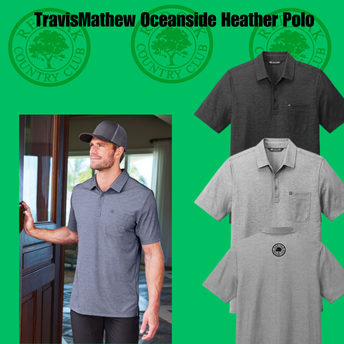 ROCC TravisMathew Oceanside Heather Pocket Polo