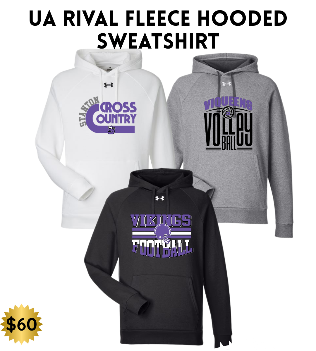 SB25 Under Armour - Fleece Hooded Sweatshirt YOUTH-ADULT