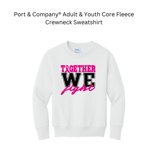 PO Core Fleece Crewneck Sweatshirt YOUTH & ADULT - White
