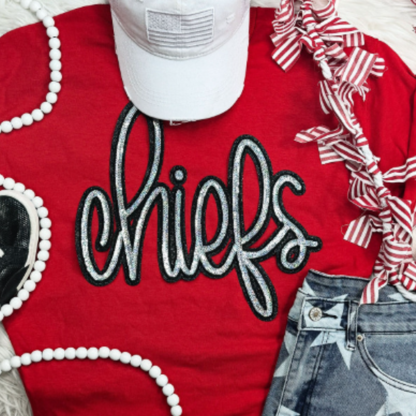 SS Silver Script Sequin Mascot Patch