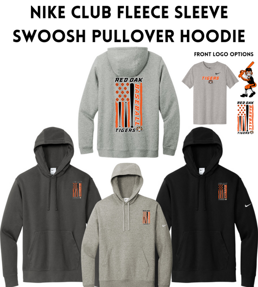 ROBASE24 Nike Club Fleece Sleeve Swoosh Pullover Hoodie