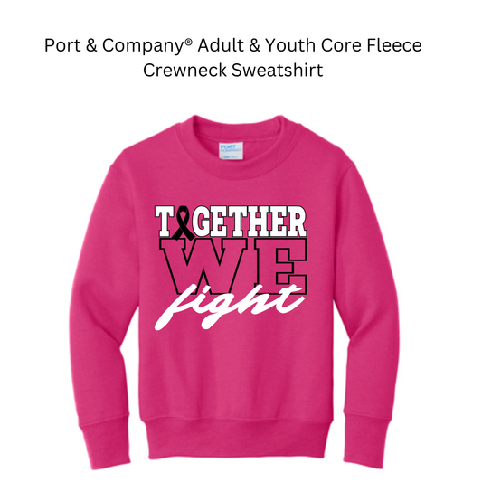 PO Core Fleece Crewneck Sweatshirt YOUTH & ADULT - Pink