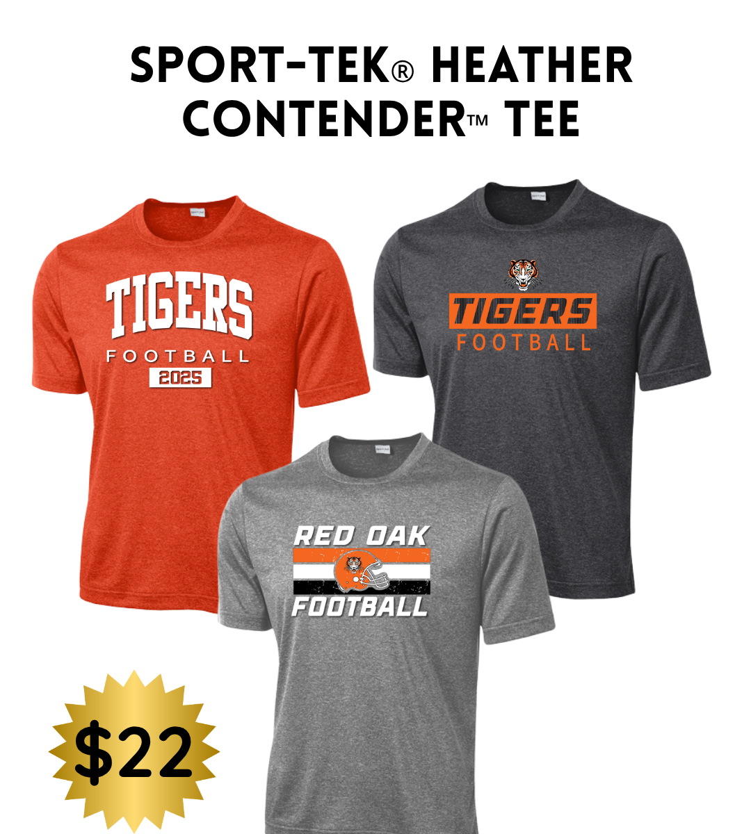 ROFB25 Sport-Tek® Heather Contender™ Tee Adult & Youth