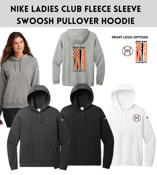 ROSOFT24 Nike Ladies Club Fleece Sleeve Swoosh Pullover Hoodie
