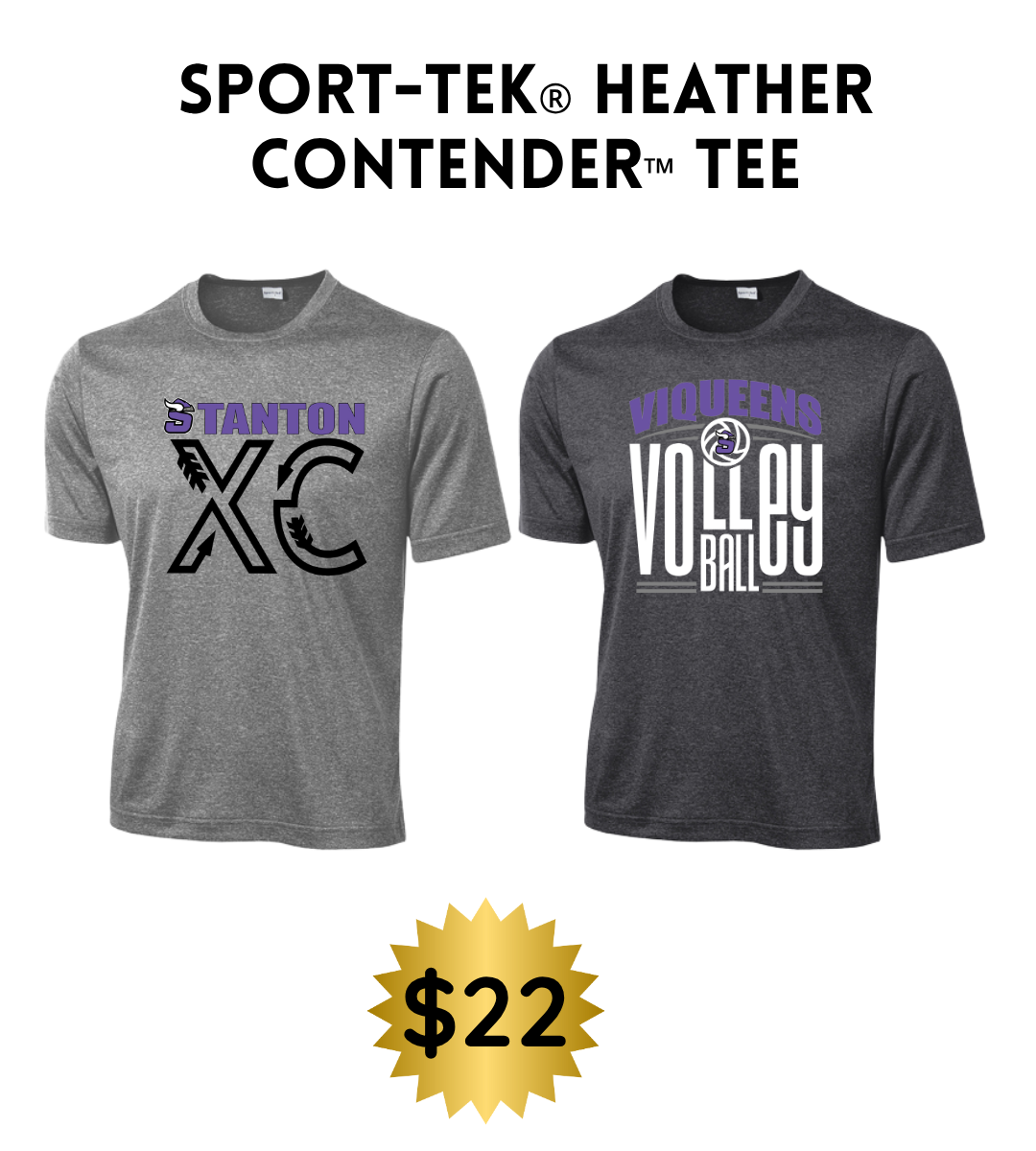 SB25 Sport-Tek® Heather Contender™ Tee Adult & Youth