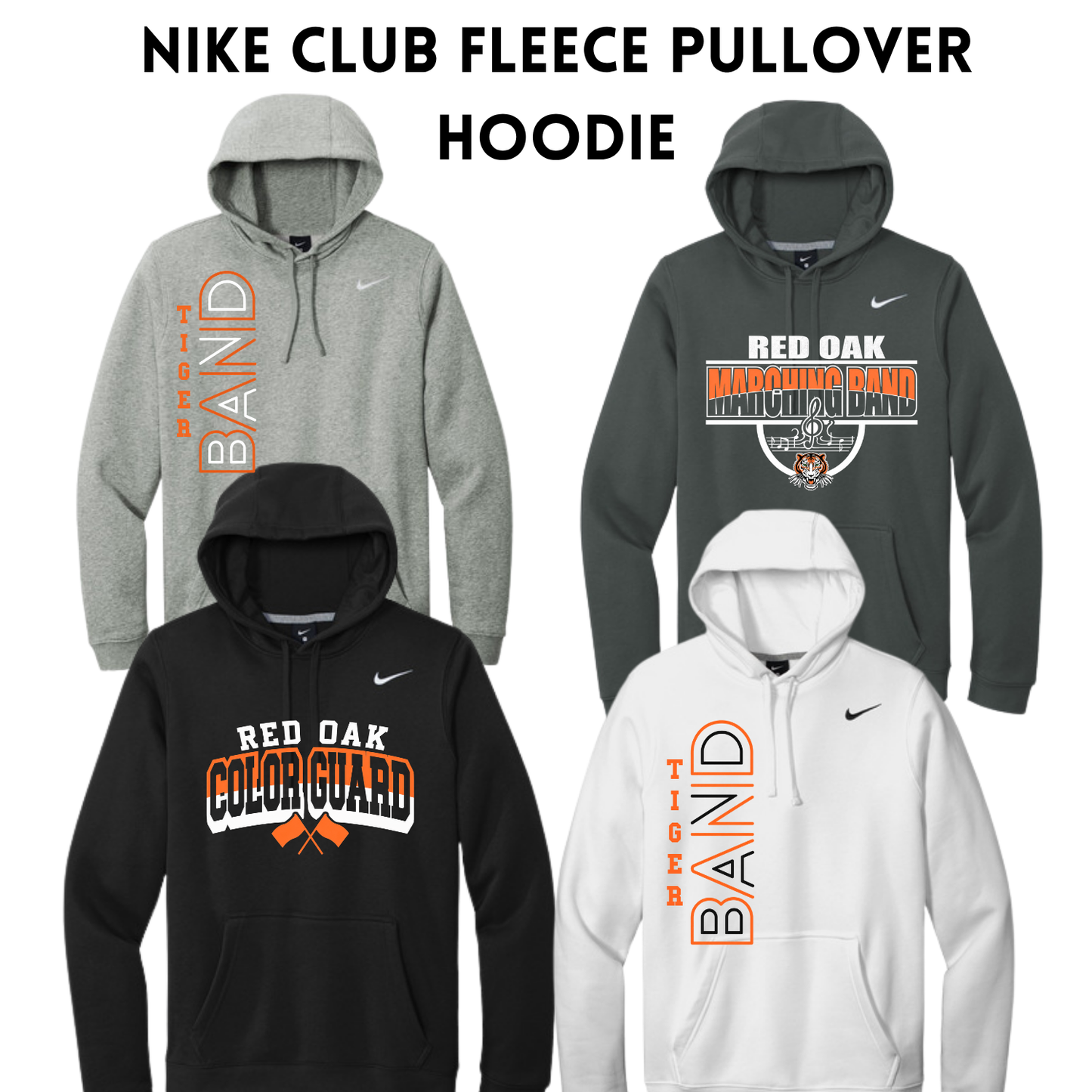 ROMB26 NKDR1499 Nike Club Fleece Sleeve Swoosh Pullover Hoodie