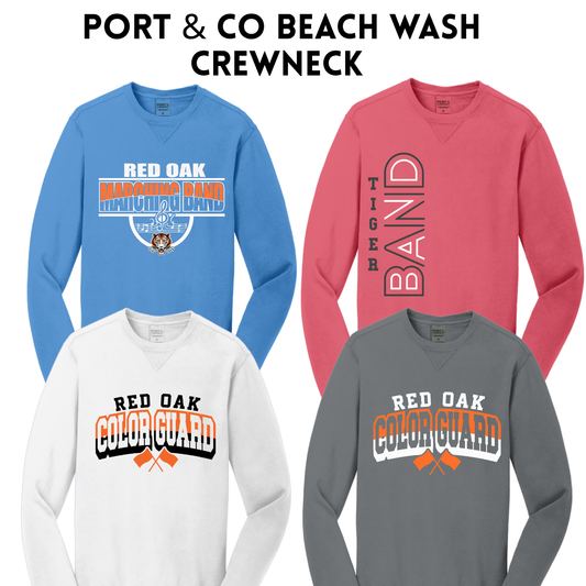ROMB26 PC098 Port & Co™ Beach Wash® Garment-Dyed Crewneck Sweatshirt