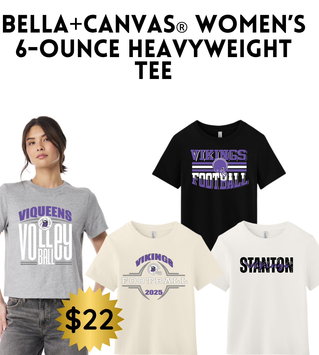 SB25 BELLA+CANVAS® Women’s 6-Ounce Heavyweight Tee