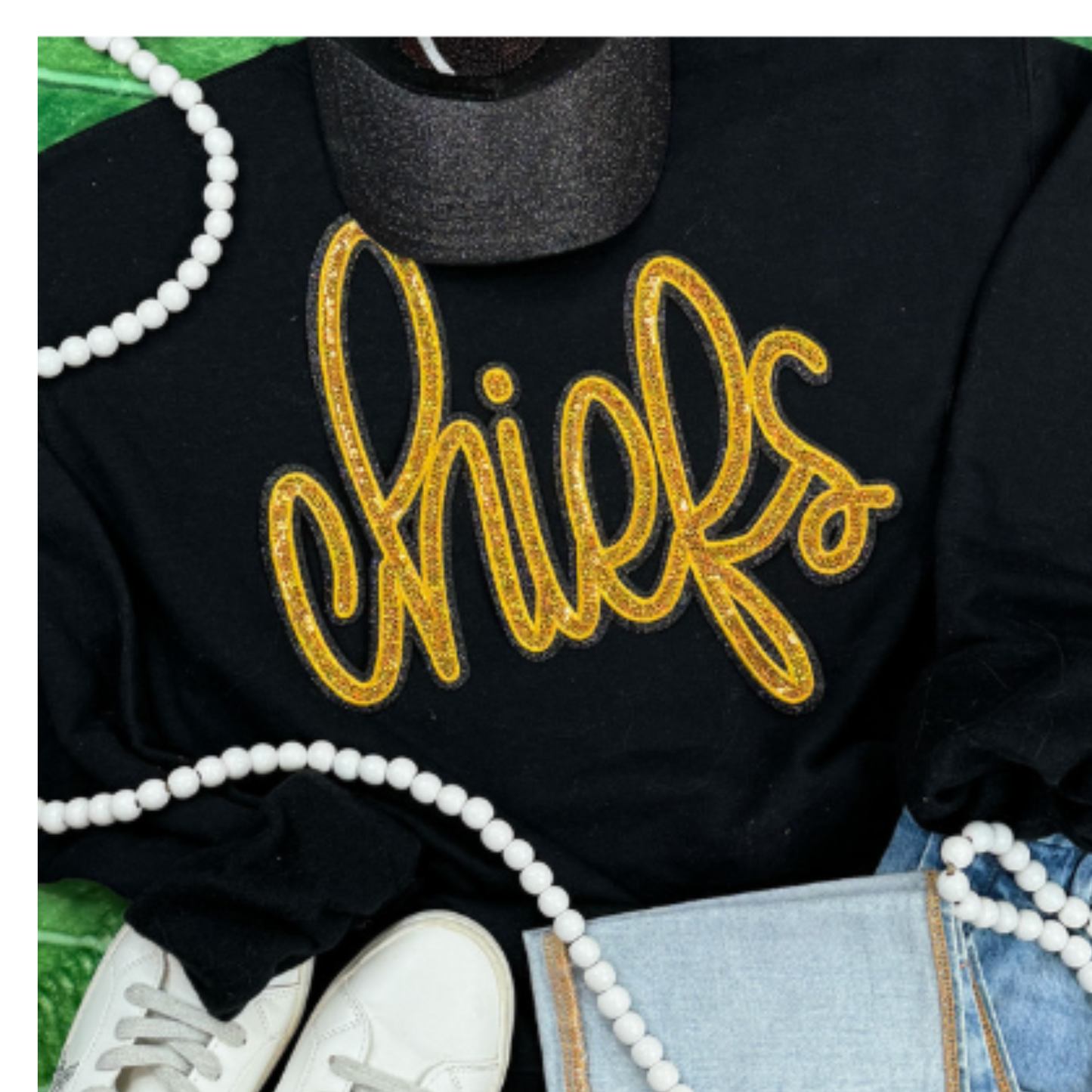 SS Gold Script Sequins Patch