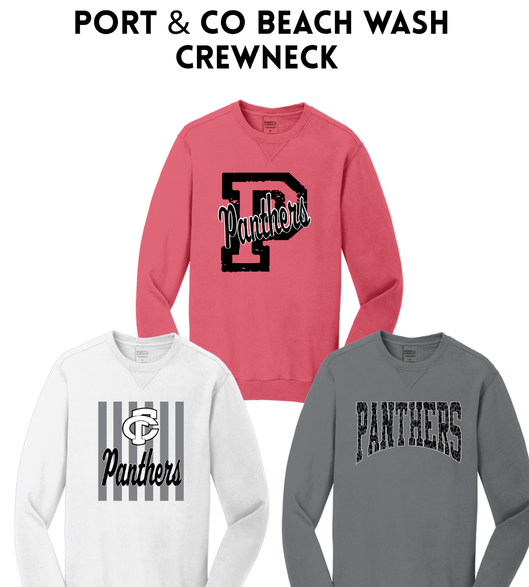 FCP PC098 Port & Co™ Beach Wash® Garment-Dyed Crewneck Sweatshirt