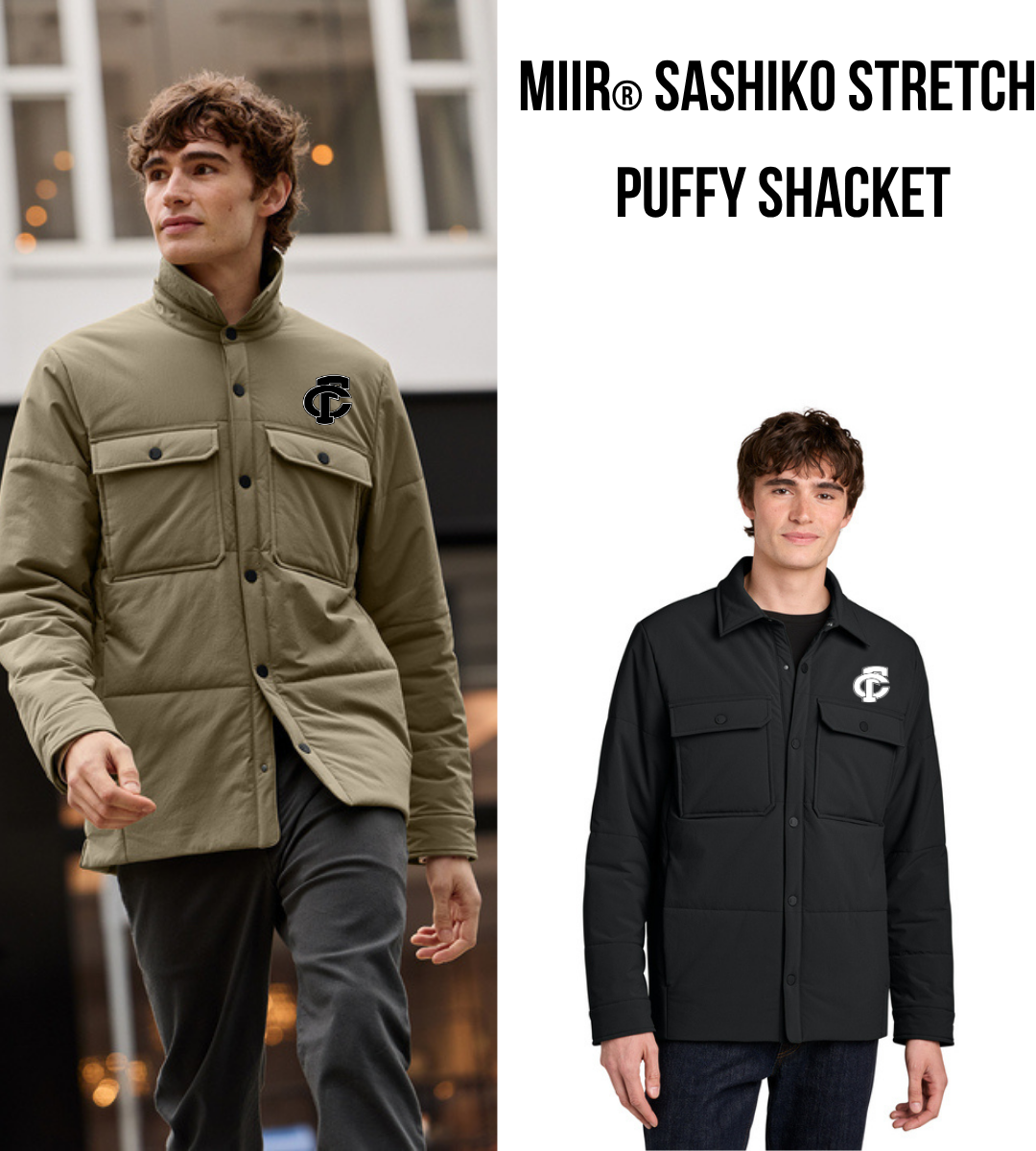 FCP MiiR® Mens Sashiko Stretch Puffy Shacket