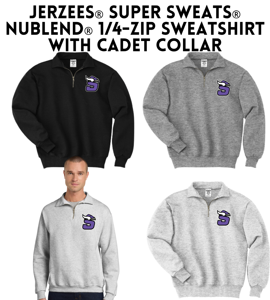 SB26 4528M Jerzees® Super Sweats® NuBlend® 1/4-Zip Sweatshirt with Cadet Collar