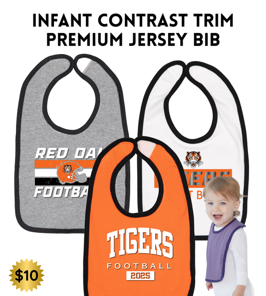 ROFB25 Infant Contrast Trim Premium Jersey Bib