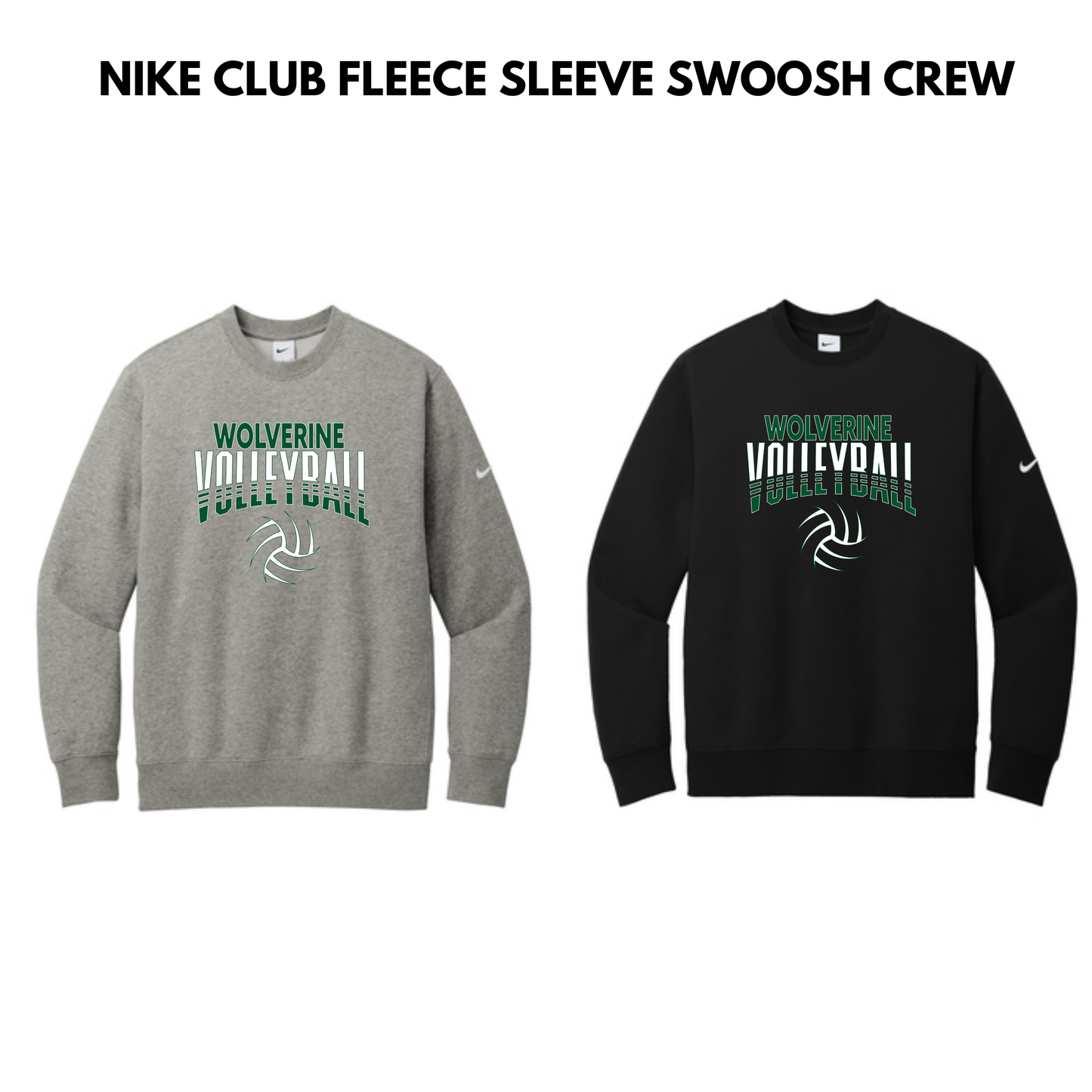 EM Nike Club Fleece Sleeve Swoosh Pullover Crewneck - VOLLEYBALL