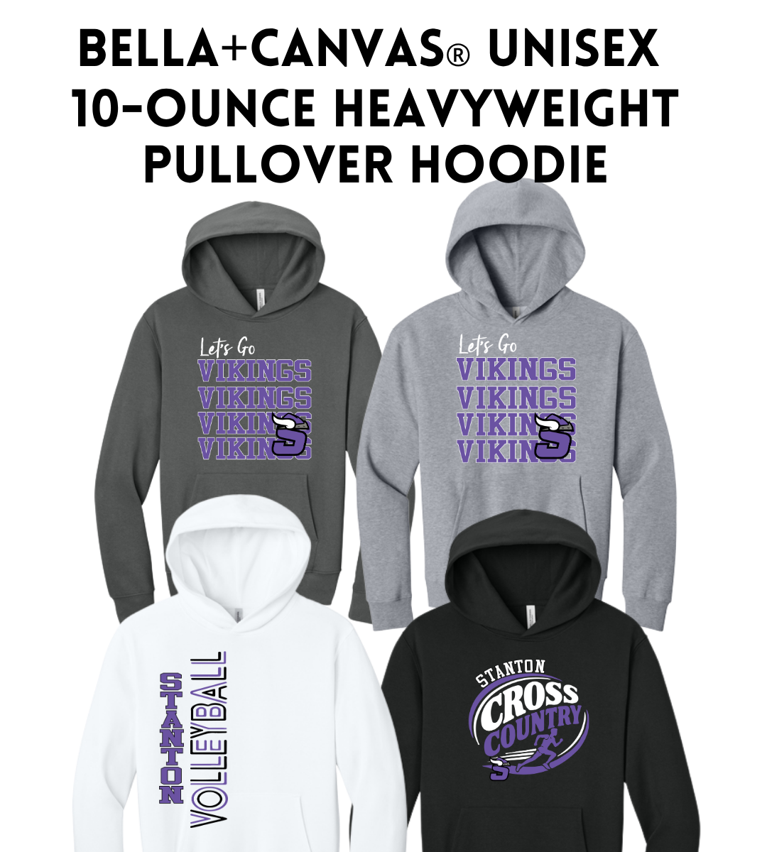 SB26 BC4719 BELLA+CANVAS® Unisex 10-Ounce Heavyweight Pullover Hoodie
