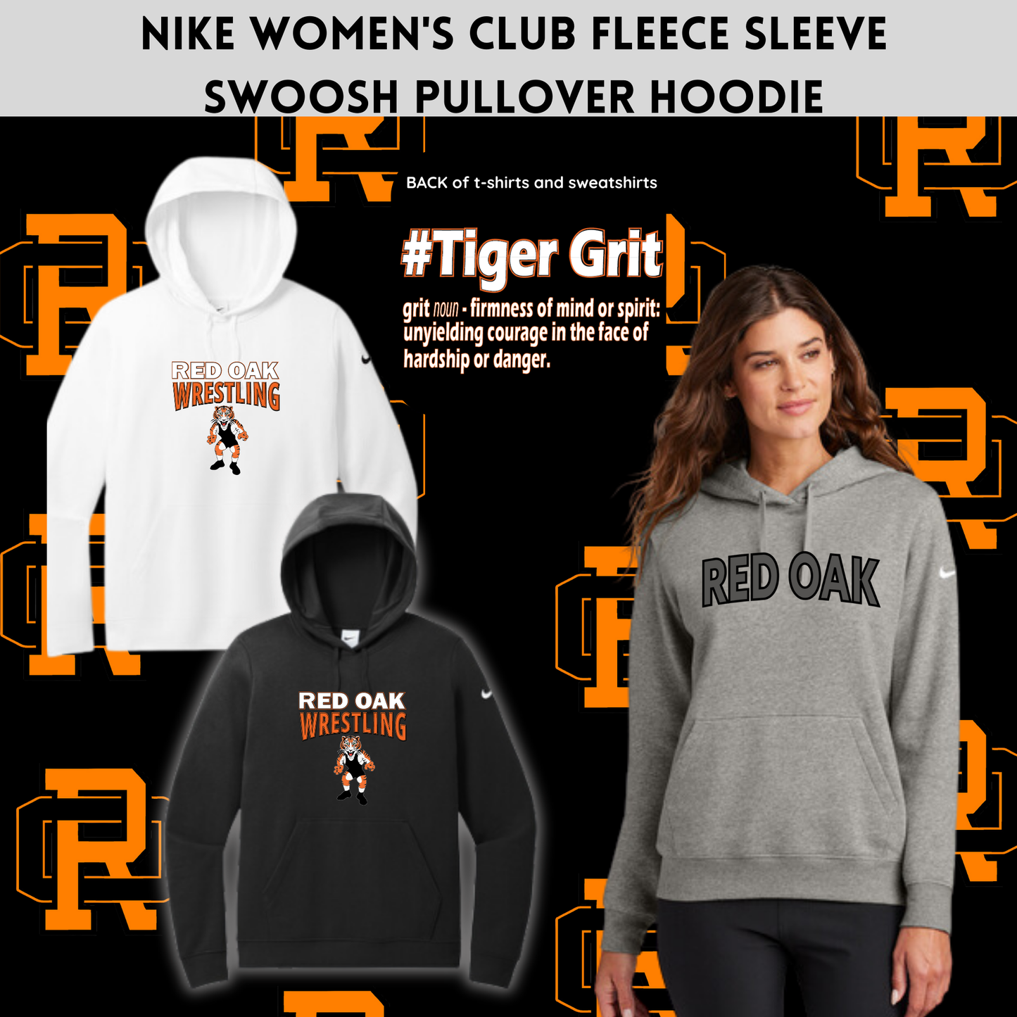 ROTW  Nike Ladies Club Fleece Sleeve Swoosh Pullover Hoodie