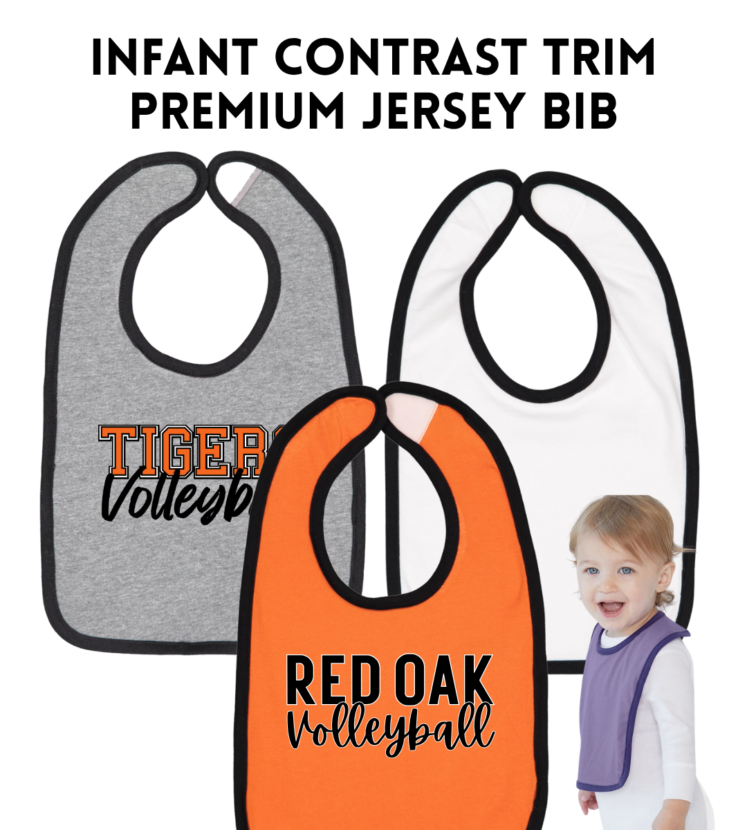 ROVB26 RS1003 Infant Contrast Trim Premium Jersey Bib